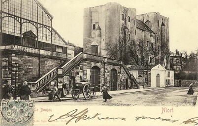 Les Halles de Niort côté Sèvre, archives municipales, Fonds Martineau