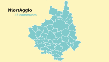 Carte de l'Agglomération du Niort ©service communication Niort Agglo