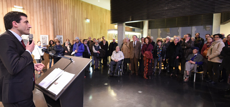 Exposition Chamoiserie et ganterie, lors de l'inauguration officielle présidée par Jérôme Baloge ©Bruno Derbord