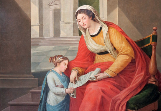 Le tableau L'éducation de la Vierge, du peintre niortais Bernard d'Agesci,
