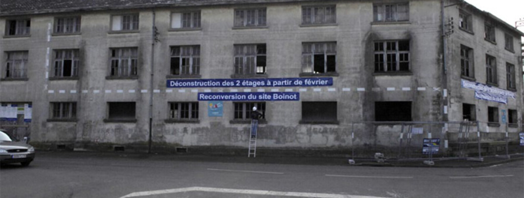 Déconstruction de bâtiments aux anciennes usines Boinot
