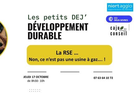 illustration de la manifestation Les Petit DEJ’ du Développement Durable : La RSE ... Non, ce n’est pas une usine à gaz !