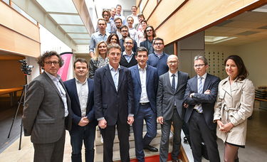 Les représentants de l'association French AssurTech accueillent sa première promotion de start-up ©BD