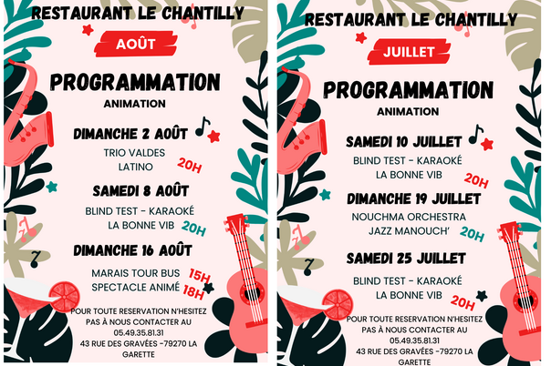 Illustration de la manifestation Animations estivales au Chantilly à La Garette