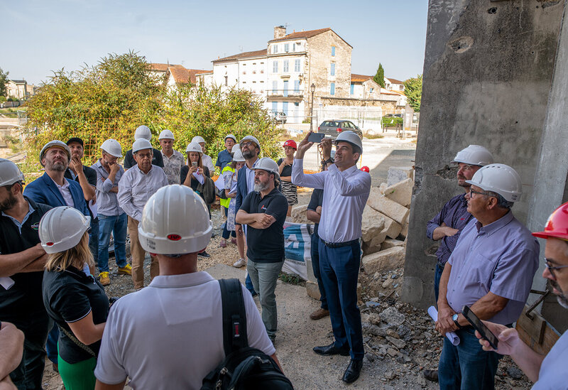 Visite du chantier de restauration de la Maison patronale et de la Fabrique à Port Boinot 