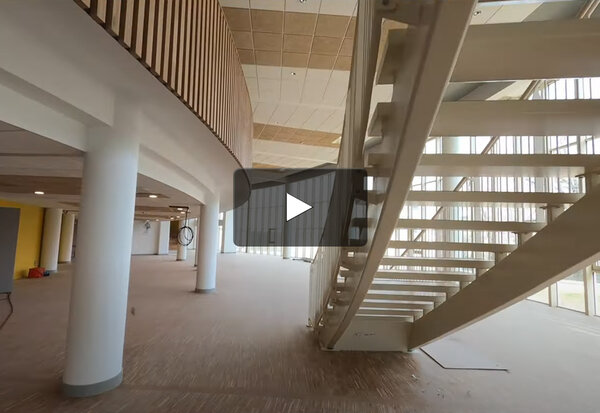 Visite du chantier de la médiathèque en drone