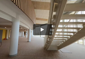 Visite du chantier de la médiathèque en drone