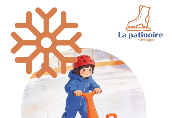 Affiche de La Patinoire Niort Agglo : mercredis 1er, 8, 15 et 22 avril, de 14h à 17h ou 18h selon la séance.