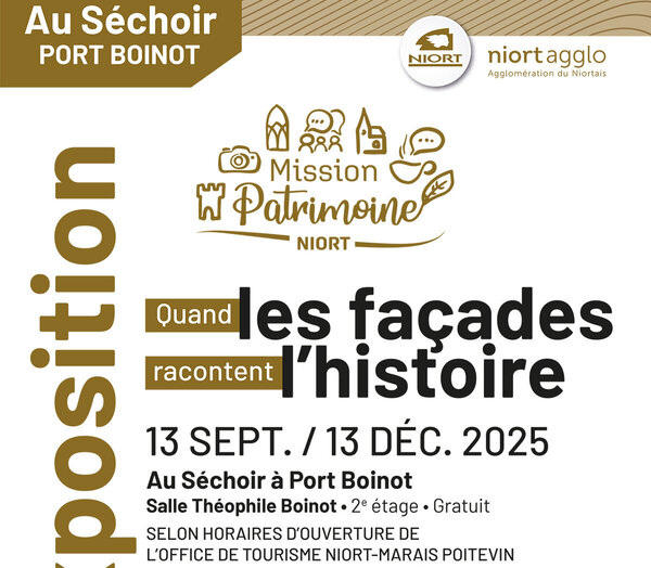 Affiche : exposition gratuite, salle Théophile Boinot 2e étage, Séchoir Port Boinot – tél. 05 49 24 18 79