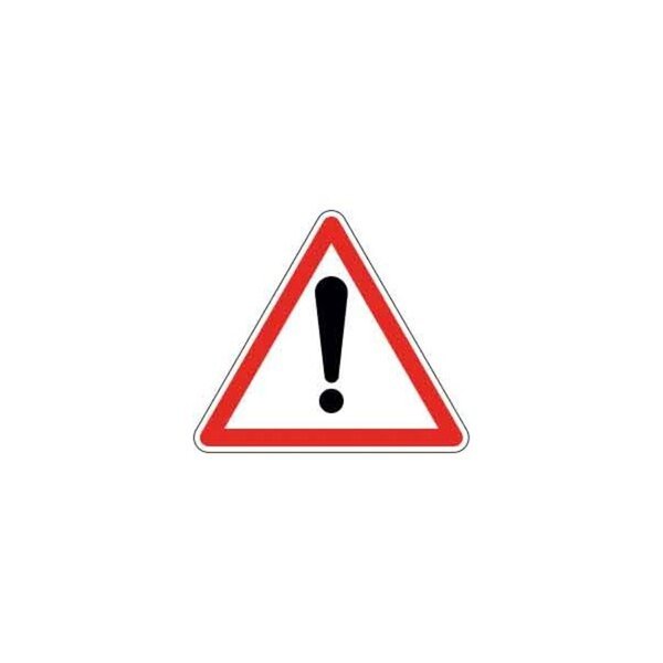 Panneau triangulaire rouge à point d'exclamation noir signalant un danger ou une vigilance particulière