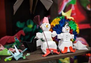 Bonhomme de neige en origami