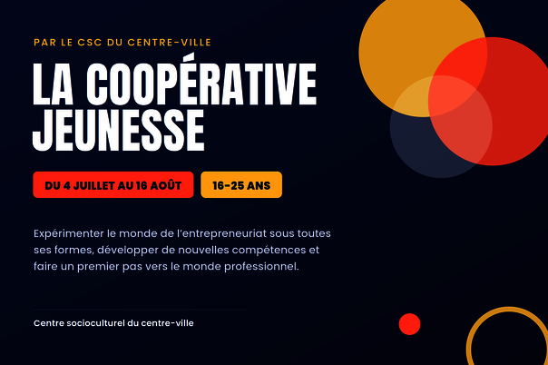 Illustration de la manifestation Quartier Centre-ville: la Coopérative jeunesse