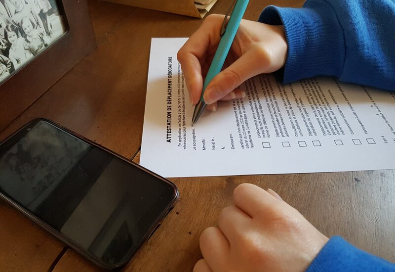 Attestation de déplacement dérogatoire