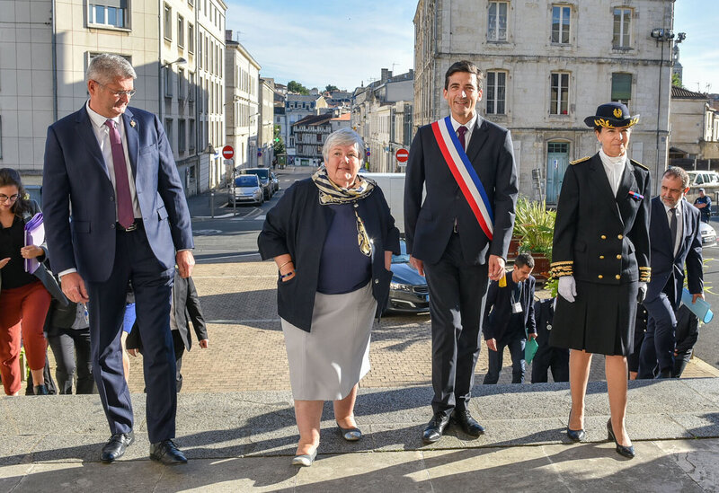 Jacqueline Gourault et Jérôme Baloge à l'Hôtel de Ville de Niort