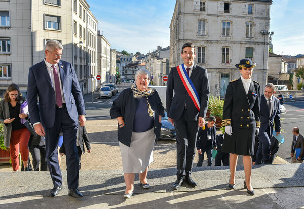 Jacqueline Gourault et Jérôme Baloge à l'Hôtel de Ville de Niort