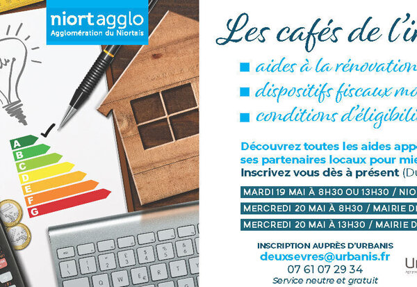 Inscription gratuite auprès d'Urbanis : deuxsevres@urbanis.fr ou 07 61 07 29 34 – séances à 8h30 et 13h30